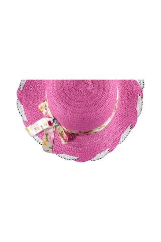 Kız Çocuk Hasır Fötr Plaj Şapka Renli Şık Şapka 8/12 Yaş Fuşya