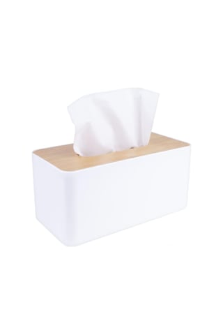 Konesam Bambu Havlu Kutusu Kapak, Mutfak Ofis Banyo Odası İçin, Organize Edici, Beyaz Zımpara Desenli, Dayanıklı Ve Pratik Beyaz