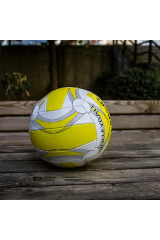 Voleybol Topu 270 Gr 5 Numara Voleybol Topu Dikişli Gri - Sarı