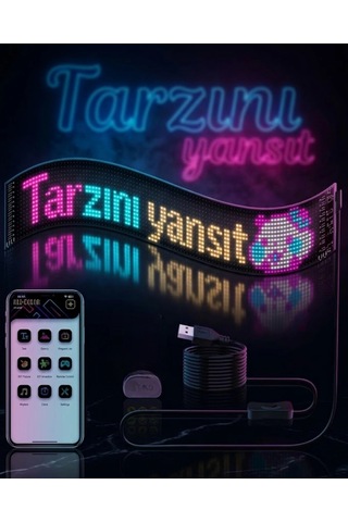 Mey İthalat Rgb Led Matrix Panel Esnek Yapı Uygulama Kontrollü Kayan Yazı Ekranı Çok Renkli
