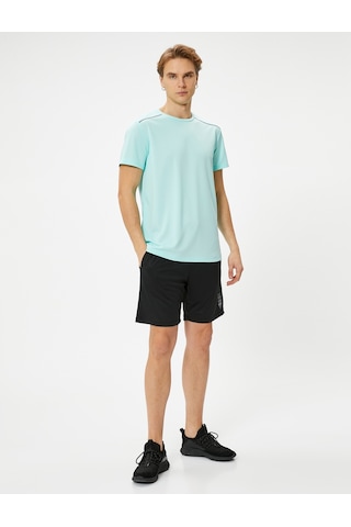 Koton Spor Tişört Reflektör Baskılı Kısa Kollu Bisiklet Yaka Mınt 4Sam10035Nk Mint