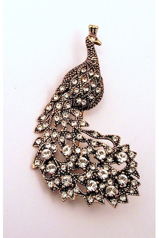 Elmas Montür Osmanlı Sitil Tavus Kuşu Broş Sevgiliye Hediye