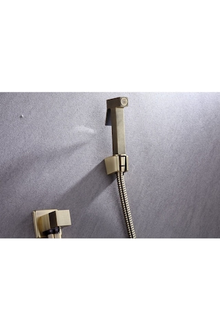 İsaoğlu Yapı Mat Gold Taharat Musluğu Antik Taharetmatik Antik Gold Taharat Musluk Seti Gold Altın