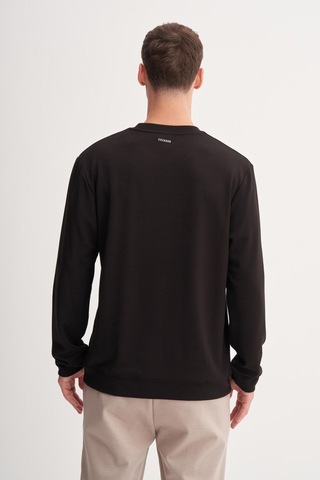 Cazador 53140 Erkek Bisiklet Yaka Sweatshirt Siyah