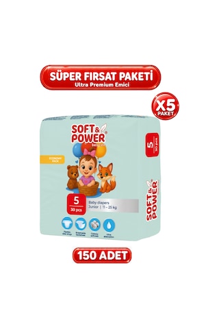Bebek Bezi No:5 Junior 11-25 Kg 30'lu 5 Paket 5 Numara