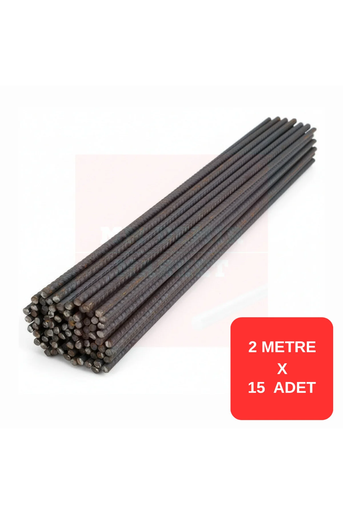 15 Adet X 2 Metre Demir Çubuk Kaynaklanabilir Demir Kazık, Bahçe Çiti Ve Sabitleme Direği-8 Mm Çap