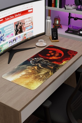 Gears Of War Kaymaz Dikişli Kauçuk Oyuncu Mousepad V1 - 70x30 Xl Gaming Mouse Pad Fare Altlığı