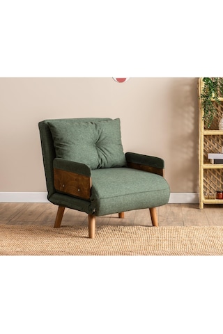 Pafu Cosmo Tekli Katlanır Yataklı Koltuk - Keten Haki Haki