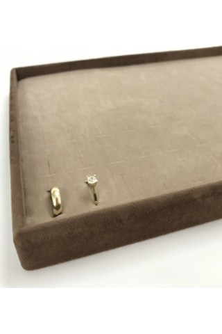 Süet kaplama iki renk yüzük tablası (78kesik) Kahverengi