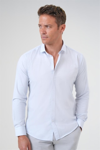 Süvari Buz Mavi Slim Fit Düz Klasik Yaka Gömlek
