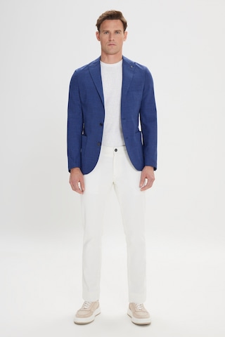 AC&Co / Altınyıldız Classics Erkek Slim Fit Dar Kesim Desenli Kırlangıç Yaka Ceket Lacivert