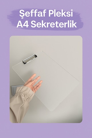 Şeffaf Pleksi A4 Sekreterlik