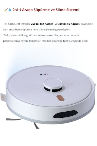Yui RS16 Pro Max Pet Kit Özellikli Akıllı Robot Vacuum & Mop Süpürge