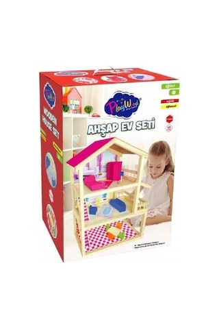 Ahşap Oyuncak Ev 3 Katlı Mobilyalı