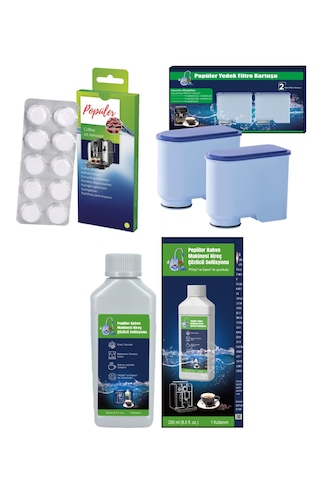 Philips Uyumlu Ca6700 Espresso Bakım Seti 2 Li Aquaclean + 10 Tablet Yağ Çözücü + Kireç Çözücü 1 Adet