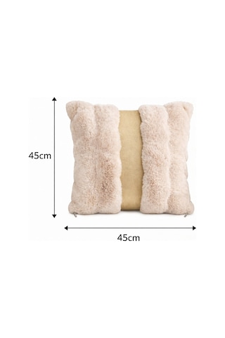 Risa Krem 4lü Kırlent Kılıfı Puffy Pofuduk Dekoratif Yumuşak Koltuk Yastık Kılıfı 45x45 Krem