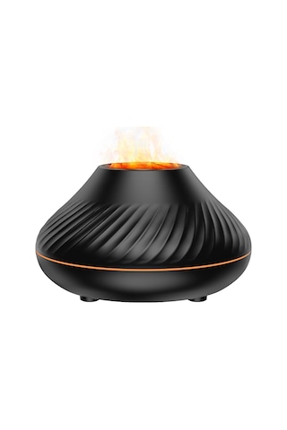 Padalink Siyah Simülasyon Alevli 7 Renkli Işıklı Ev Kullanıma Otomatik Kapanır Aromaterapi Nemlendirici