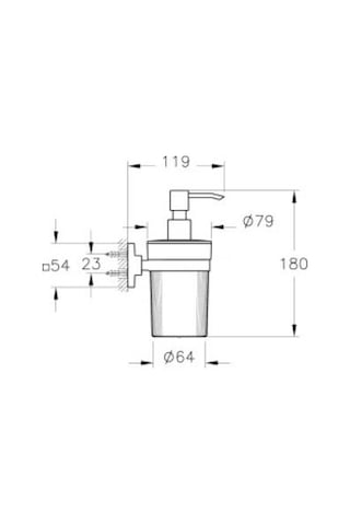 VitrA Root Sıvı Sabunluk A44807, Duvardan, Krom Basmalı, Polikarbonat Hazne Krom