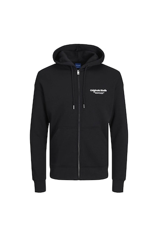 Jack & Jones Jorvesterbro Zıp Hood Noos Siyah Erkek Sweatshirt 12241691 Siyah