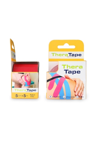 Thera Tape Kinesio Sporcu Ağrı Bandı Kinesiology Kırmı 5 Cm X 5 M