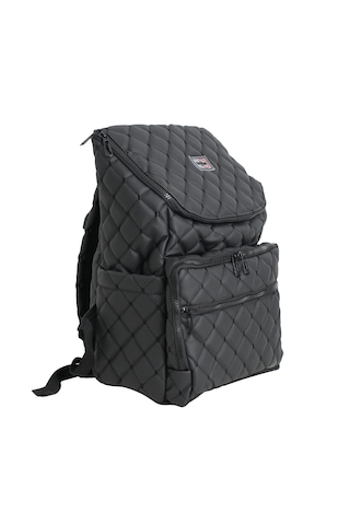 Kapitone Desenli Anne/bebek Bakım Çantası - Siyah Nakışlı-zeybe Siyah