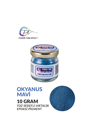Sedefli Metalik Toz Pigment Boya / Okyanus Mavi / Epoksi Için