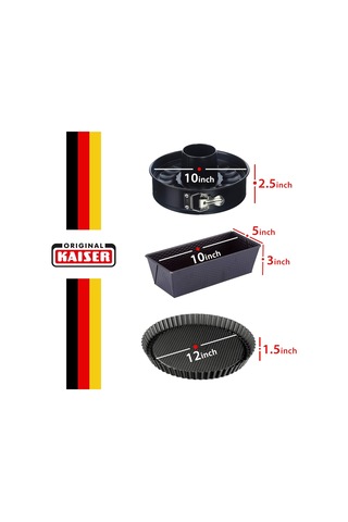 Kaiser 66621364 Classic 4 Parça Kek Kalıp Seti, Siyah Diğer
