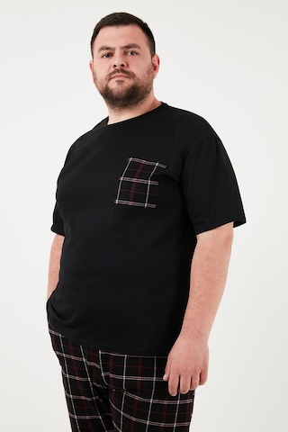 Buratti Pamuklu Regular Fit Büyük Beden Erkek Pijama Takımı 6572002B Siyah