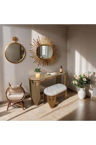 Ekgconcept Piyano Model Lüx Dresuar Takımı Paslanmaz Kararmaz Lak Kaplama Gold