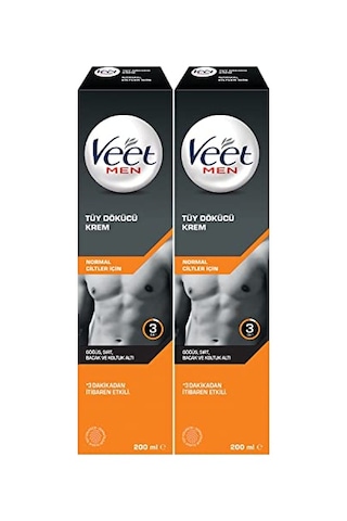 Veet Men Tüy Dökücü Krem Erkeklere Özel, 2 X 200 Ml