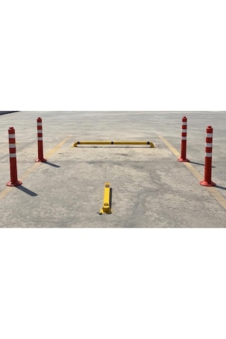 Kişisel Park Alanı 75 Cm Metal Yatar Kalkar Direk, 4'lü 75 Cm Plastik Duba, 180x12 Cm Standart Stoper