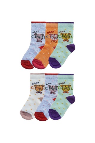 Hepsinerakip 12Li Kız Bebek Soket Çorap Renkli Desenli Ekonomik Çorap