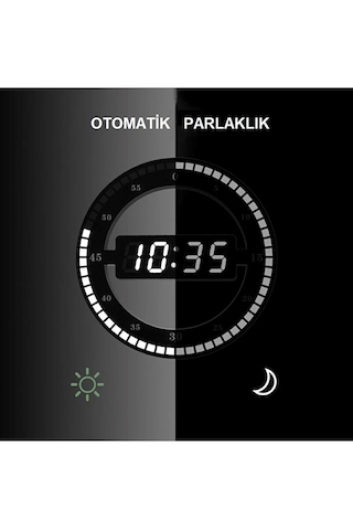 3d Led Dijital Elektronik Modern Duvar Ve Masa Saati Siyah