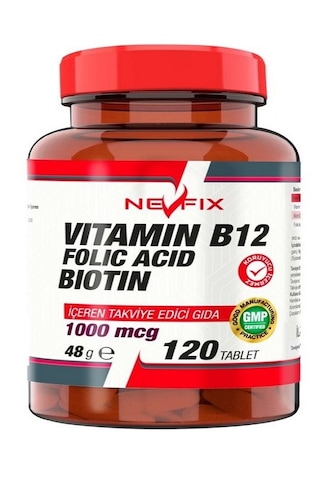 Nevfix Vitamin B12 1000 Mcg Biotin 120 Tablet + Hap Kutusu