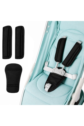Microcase Çocuk Oto Koltuk / Bebek Arabası Vb İçin Yumuşak Soft Kemer Padi Seti Al5669 Siyah