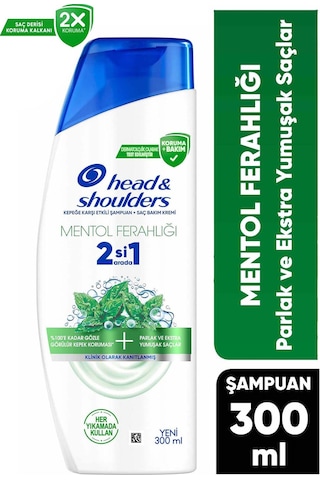 Head & Shoulders Mentol Ferahlığı 2'si 1 Arada Şampuan 300 Ml Tüm Saç Tipleri