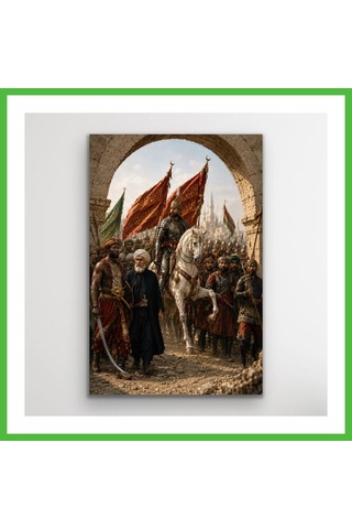 Vaveni Fatih Sultan Mehmet İstanbul'un Fethi Kanvas Tablo 20x30 Cm Arz Çok Renkli