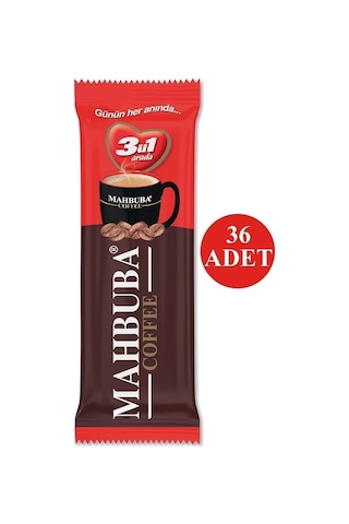 Mahbuba 3ü1 Arada 36x9gr Mini Küçük Boy Ikramlık Otobüs Hazır Kahve Poşet Hazır