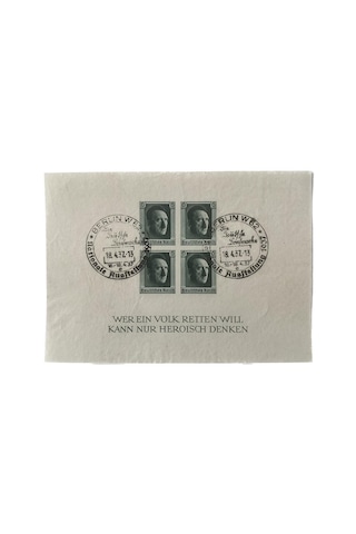 Adolf Hitler 48 Doğum Günü Damgalı İmperfore Pul Bloğu 015