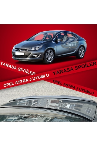 Opel Astra J Sedan Kasa Bagaj Üstü Slim Yarasa Spoiler Piano Black Parlak