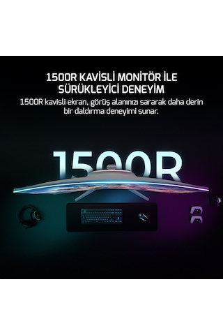 Gamepower Vivid V60 27" Curved Rgb Beyaz 240hz 0.5ms Fhd 1500r Cece5gmp0064