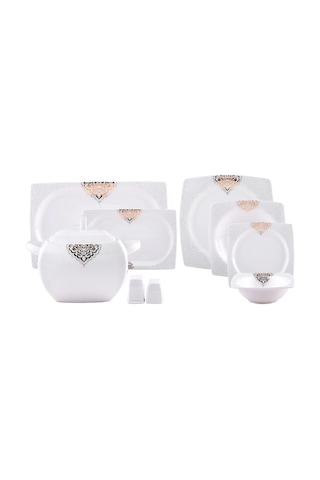 Emsan Fine Bone Fiore Gold 61 Parça 12 Kişilik Yemek Takımı