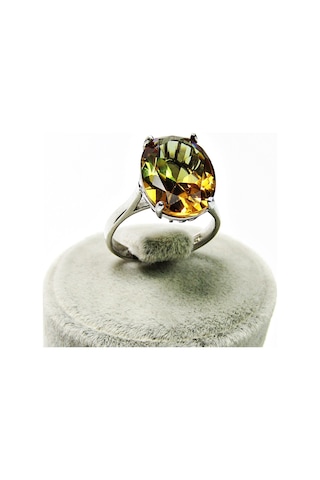 Gümüş Zultanit Oval Büyük Taşlı Kadın Yüzük