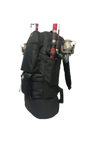 Termal Alt Bölmeli Siyah Kamp Ve Balıkçı Sırt Çantası 70 34 27cm Siyah