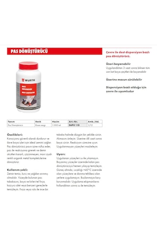 Würth Pas Dönüştürücü / Pas Sökücü 1 Litre