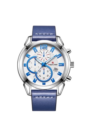 Mızums Erkek İş Saati Moda Alaşımlı Kasa Deri Bantlı Saat Zarif 3 Atm Su Geçirmez Kuvars Bilek Saati Beyaz Yüzeyli Gümüş Kasa Diğer