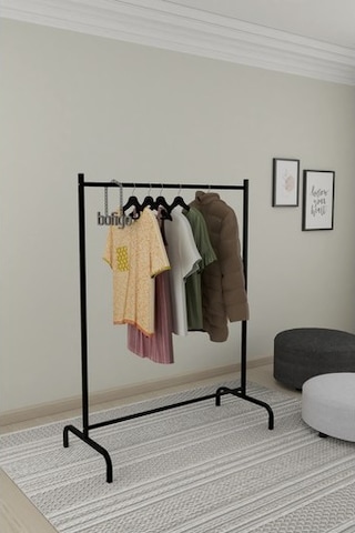 Bofigo Konfeksiyon Askısı Ayaklı Askılık Elbise Askılığı Siyah Diğer