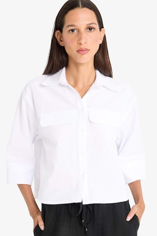 Defacto Oversize Geniş Kalıp Cepli Oxford Kısa Kollu Gömlek F5593ax25smwt32 Beyaz