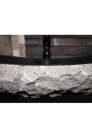 Bazalt Batarya Çıkışlı Doğal Patlatma Lavabo