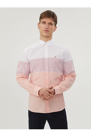 Loft Regular Fit Erkek Gömlek U.kol Whıte Red